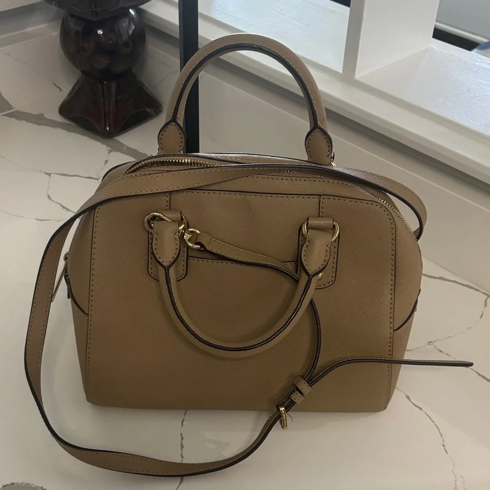 Michael Kors Saffiano Small Brown Genuine Leather Satchel